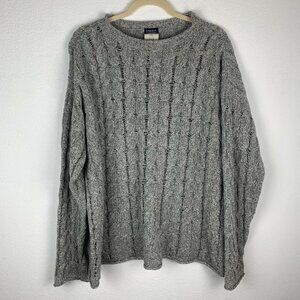 Cousin Johnny Anthropologie Women's S Oversized Gray Open Knit Mock Neck Sweater